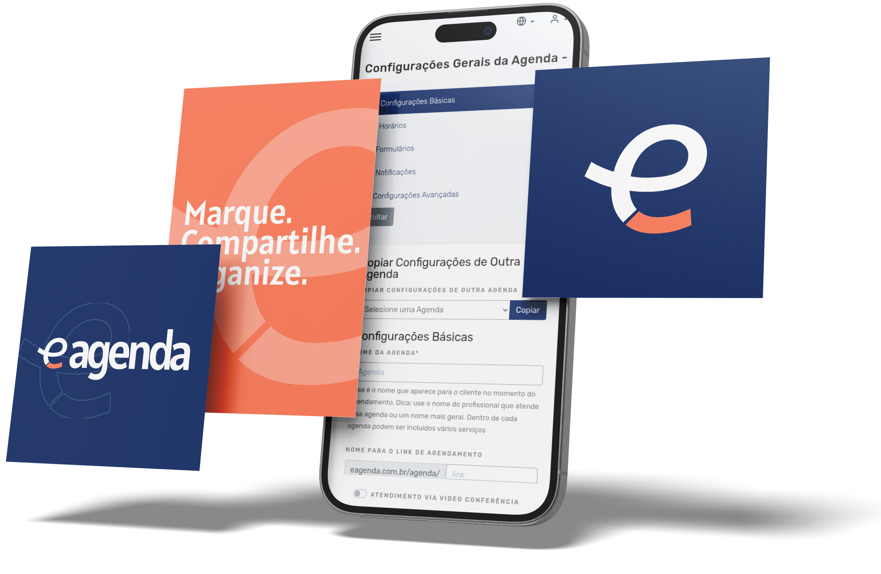 Mockup da plataforma eAgenda